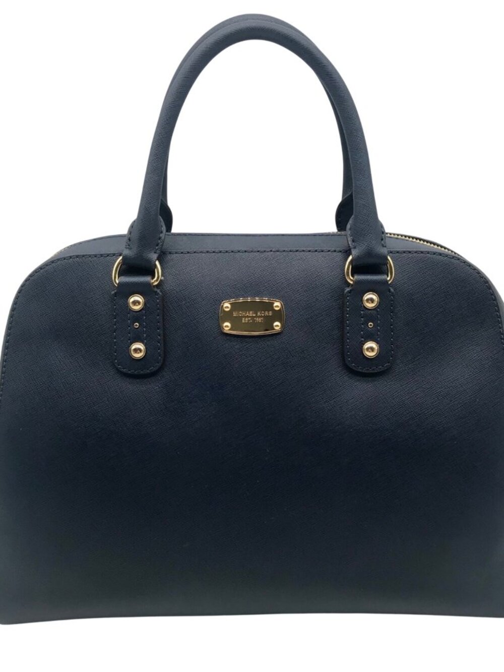 Michael Kors Navy Blue Large Dome Satchel Handbag